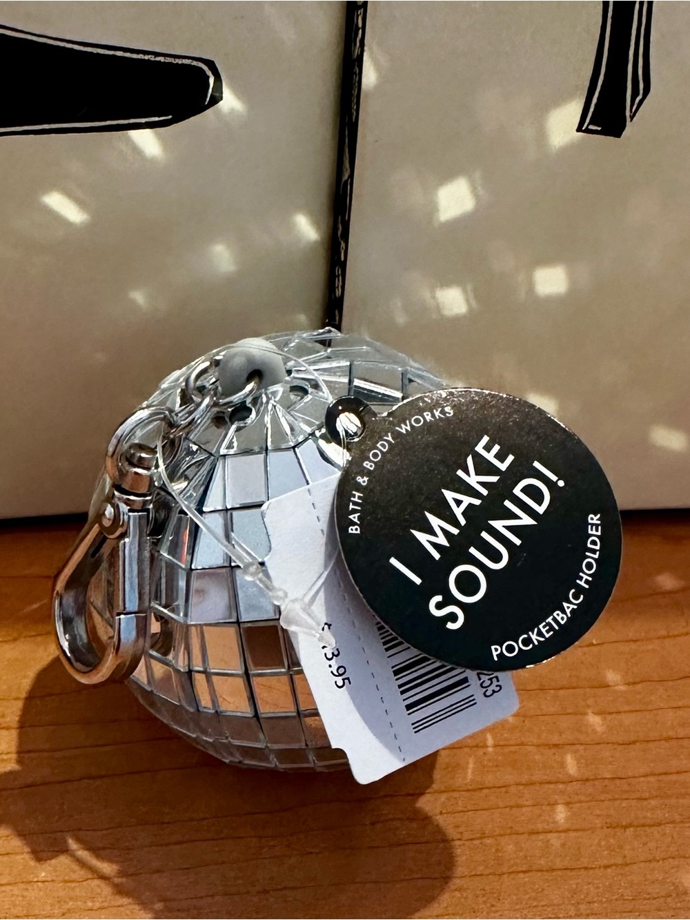 Bath & Body Works Silver Disco Mirror Ball PocketBac Holder (makes sound)